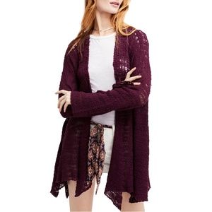 Free People In My Element Kimono Sweater Plum L